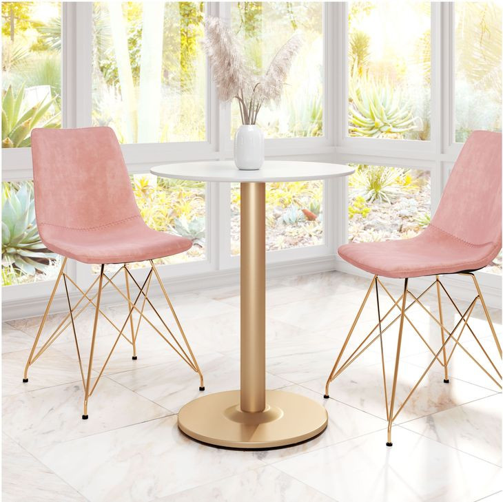 Alto White And Gold Bistro Table