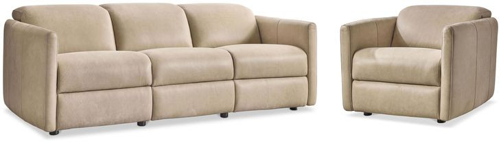 Sierra Beige Leather Power Motion Living Room Set