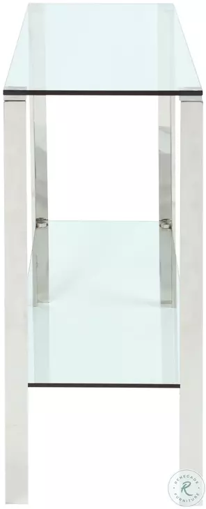 5080 Clear Glass And Polished Stainless Steel Occasional Table Set