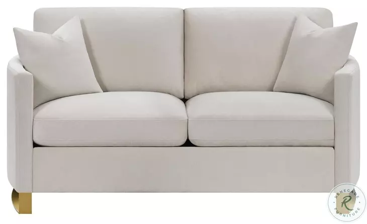 Corliss Beige Velvet 69" Loveseat
