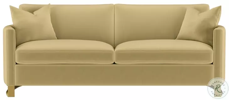 Corliss Camel Velvet Curved Track Arm 91" Sofa