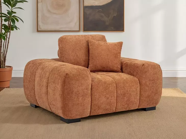 Octavia Orange Upholstered Lounge Chair
