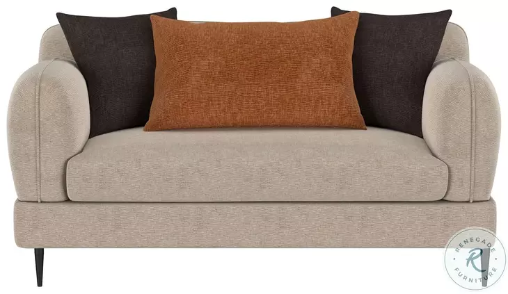 Jade Latte Sculpted Track Arm 64" Loveseat