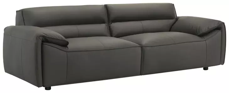 Buxton Graphite Leather 91" Sofa