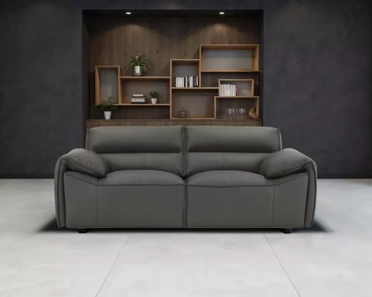 Buxton Graphite Leather 74" Loveseat