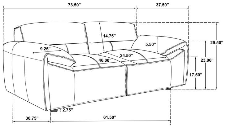 Buxton Graphite 74" Loveseat