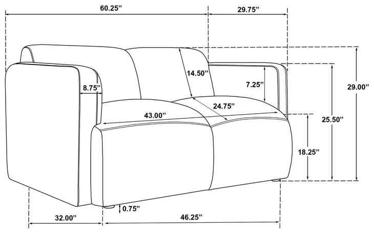 Dorset White 60" Loveseat