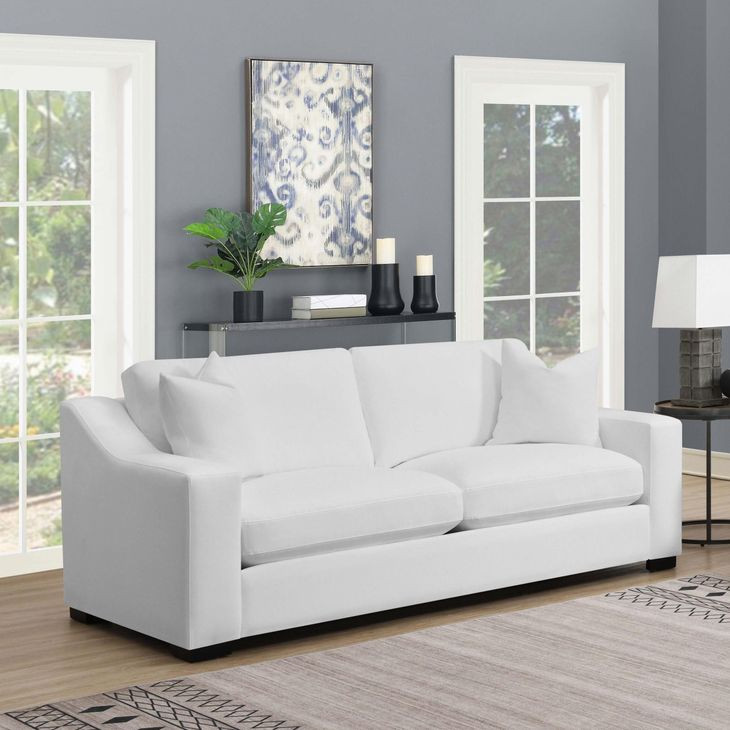 Ashlyn White Upholstered Performance Fabric Sofa