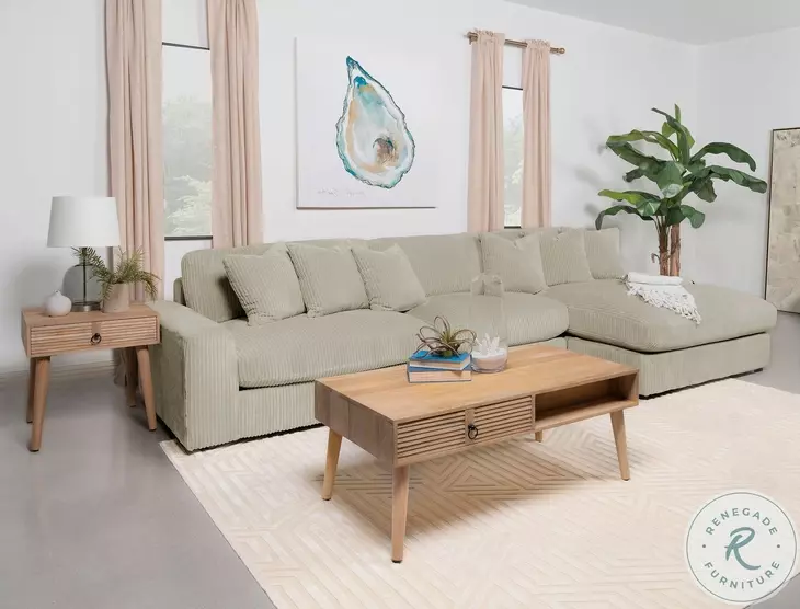 Blaine Sand 3 Piece Performance Fabric Reversible Sectional