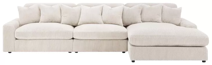 Blaine Sand 3 Piece Performance Fabric Reversible Sectional