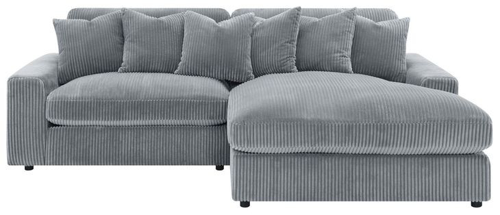 Blaine Fog Performance Fabric Upholstered Reversible Sectional