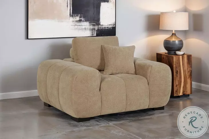 Octavia Camel Track Arm Accent Chair
