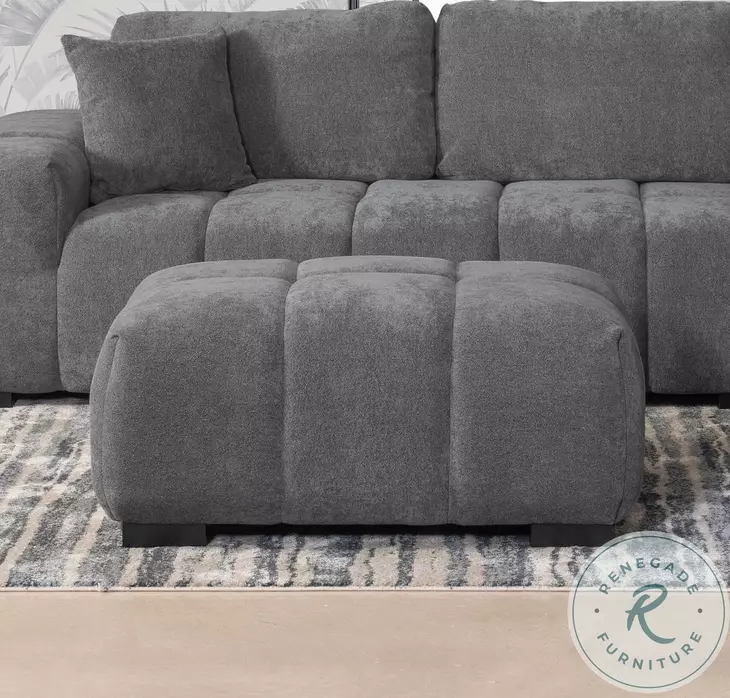 Octavia Charcoal Gray Rectangular Ottoman