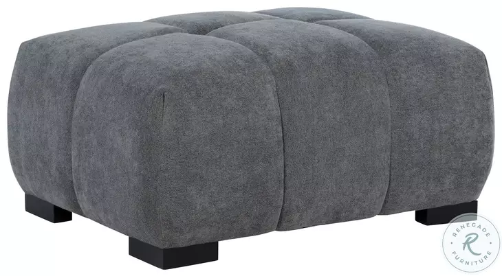 Octavia Charcoal Gray Rectangular Ottoman