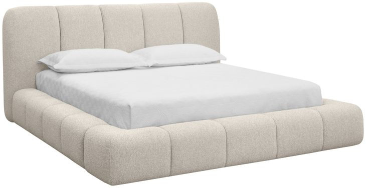 Liana Santa Cruz Oatmeal King Upholstered Platform Bed