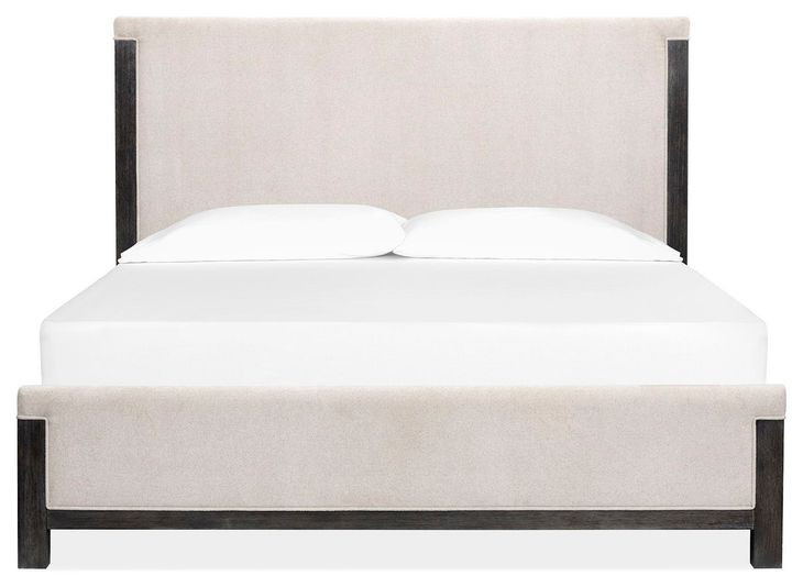 Plum Creek Ravenwood Black and Elite Dove Queen Upholstered Panel Bed