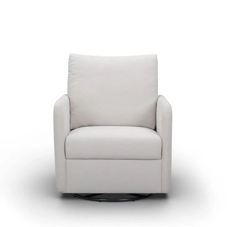 Nancy Light Gray Upholstered Swivel Glider Rocker Nursing Chair