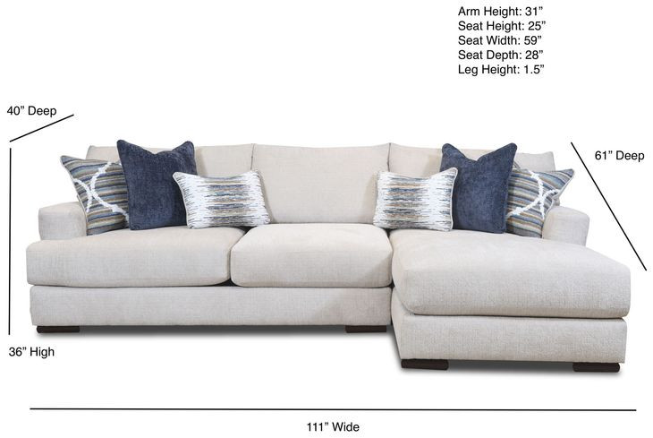 Nathan Porcelain LAF Chaise Sectional