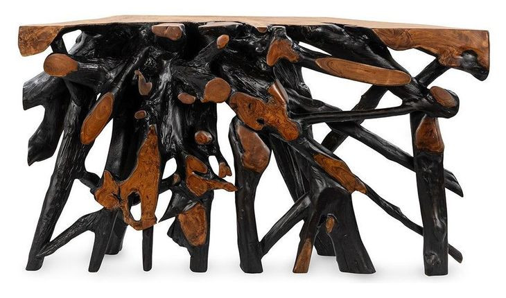 Cypress Black and Brown 60" Free Form Console Table