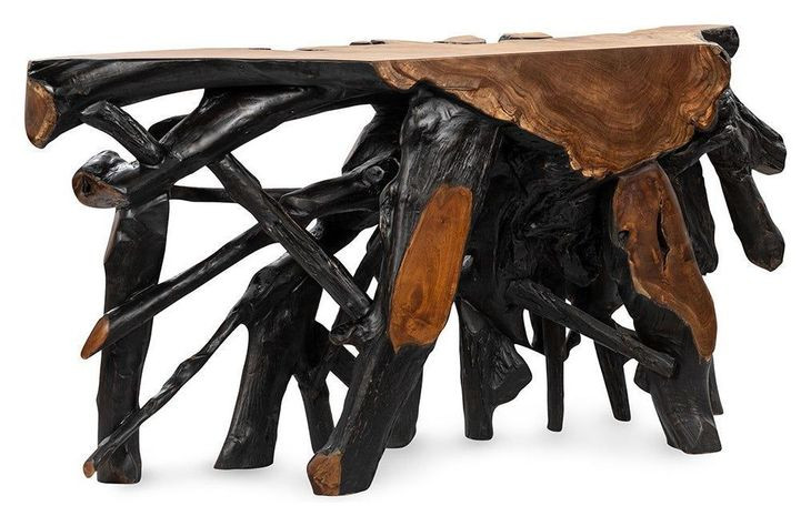 Cypress Black and Brown 60" Free Form Console Table