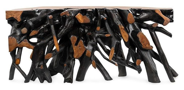 Cypress Black and Brown 70" Free Form Console Table