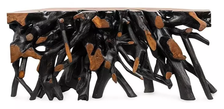 Cypress Black and Brown 70" Free Form Console Table