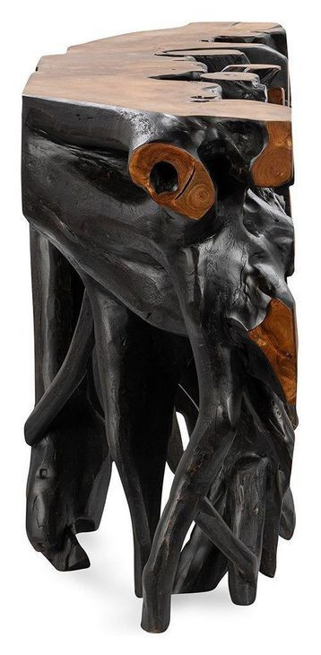 Cypress Black and Brown 70" Free Form Console Table