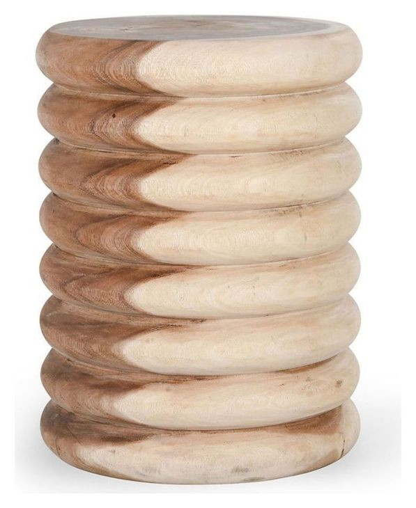 Gala Natural and Beige Round End Table