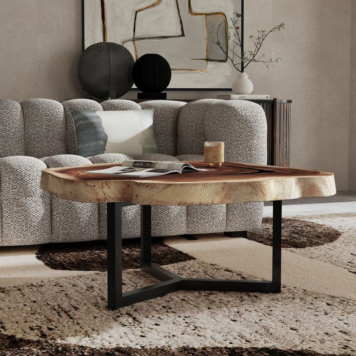Celine Natural and Black Free Form Coffee Table
