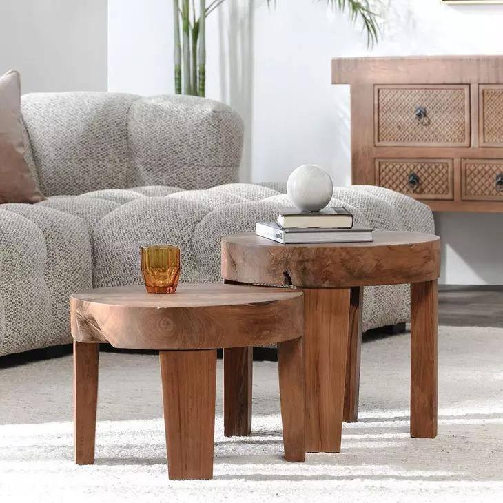 Kariba Natural 15" Round Accent Table