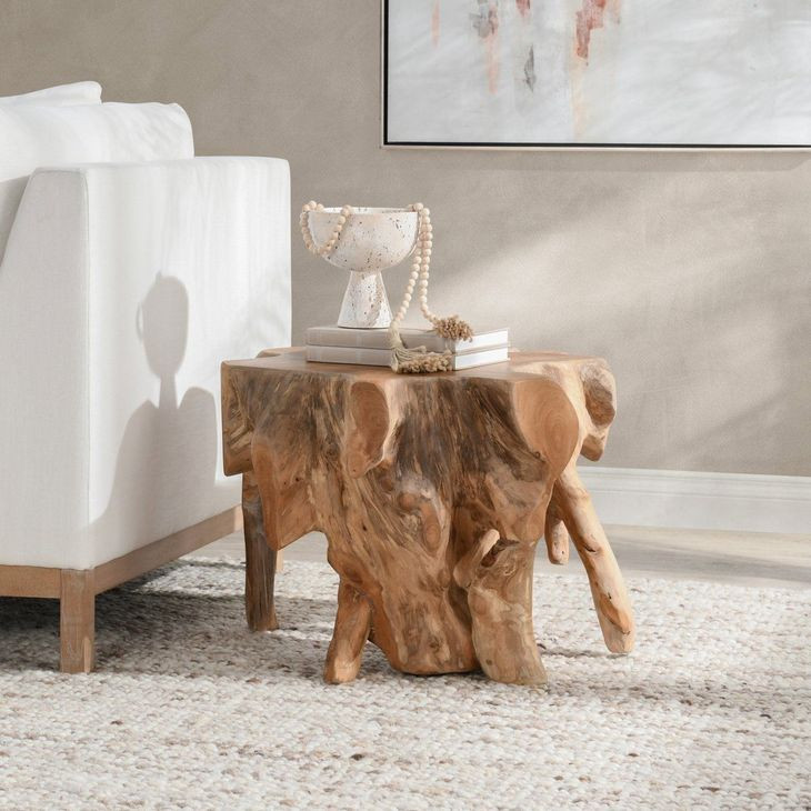 Cypress Natural Free Form End Table