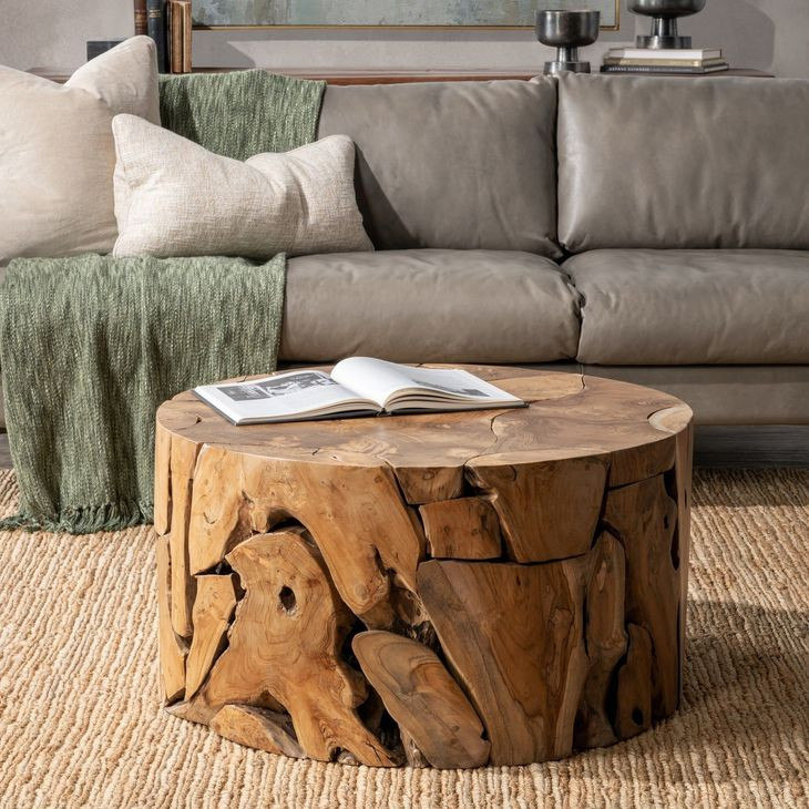 Rhea Natural Round Coffee Table