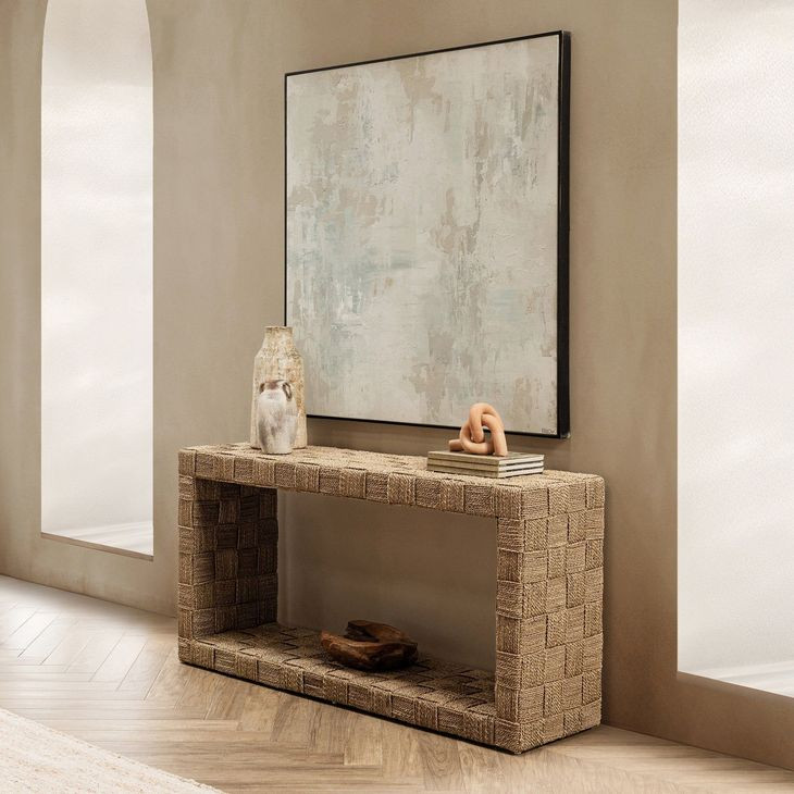 Neyla Natural Rectangular Console Table
