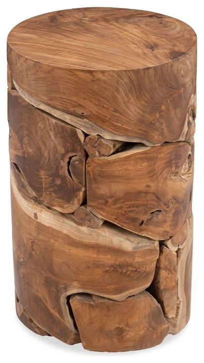 Rhea Natural Round Accent Table