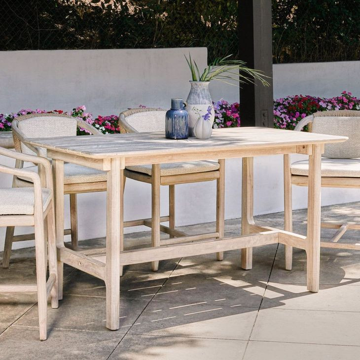 Dawn Gray 67" Rectangular Outdoor Counter Height Table