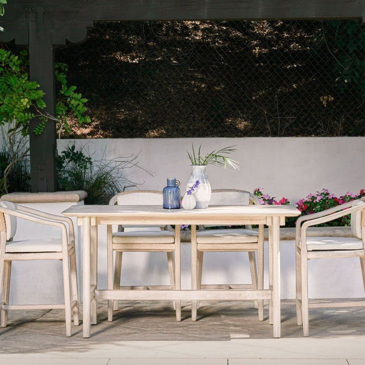 Dawn Gray 67" Rectangular Outdoor Counter Height Table