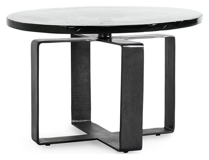 Keith Dark Antique Round Glass Top Coffee Table