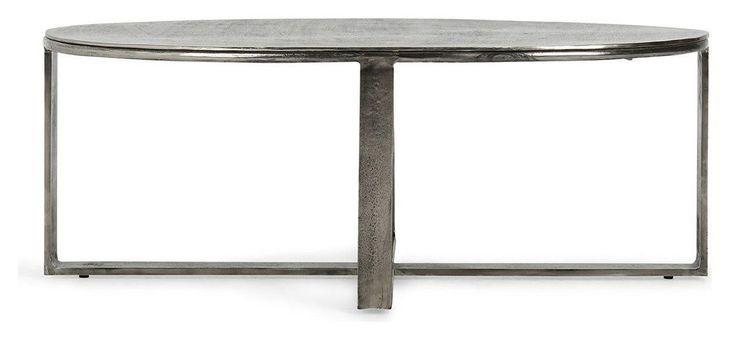 Flores Nickel Oval Coffee Table