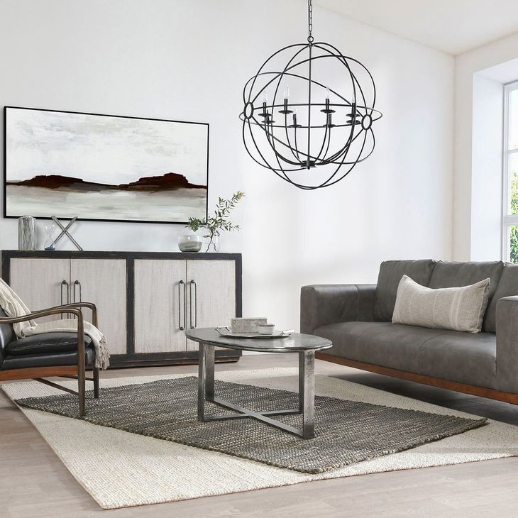 Flores Nickel Oval Coffee Table