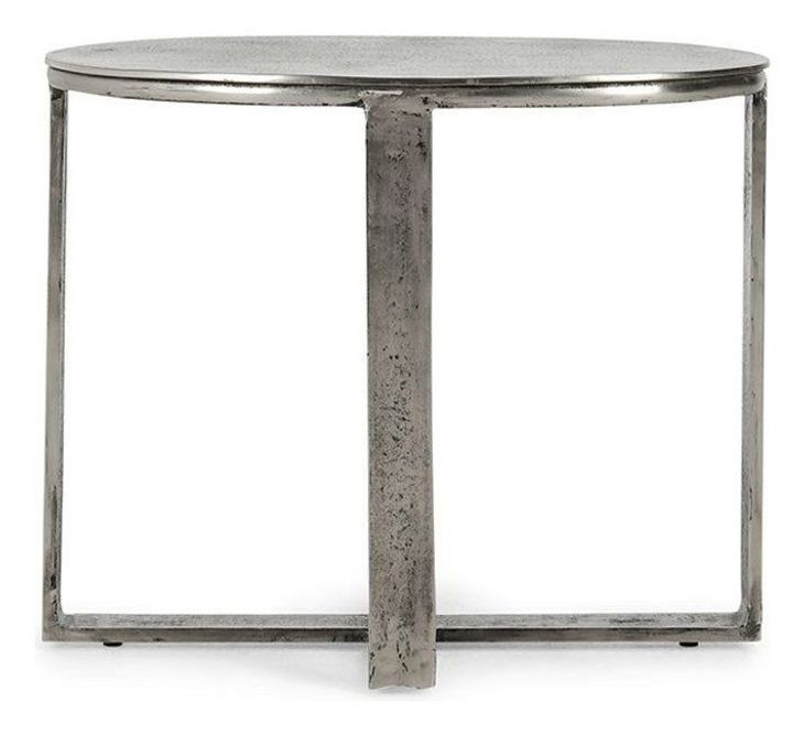 Flores Nickel Oval End Table