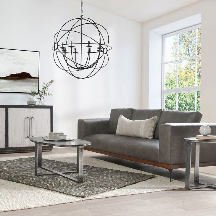 Flores Nickel Oval End Table