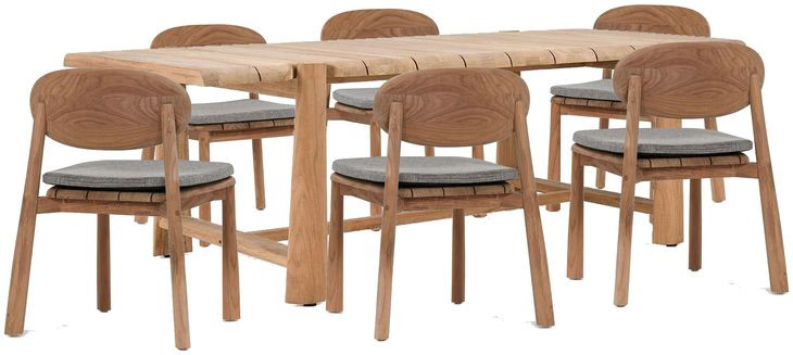 Aston Natural 94" Rectangular Outdoor Dining Room Set