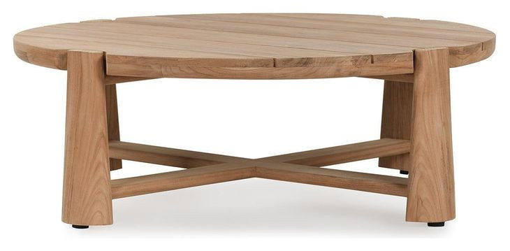 Aston Natural 48" Round Outdoor Coffee Table