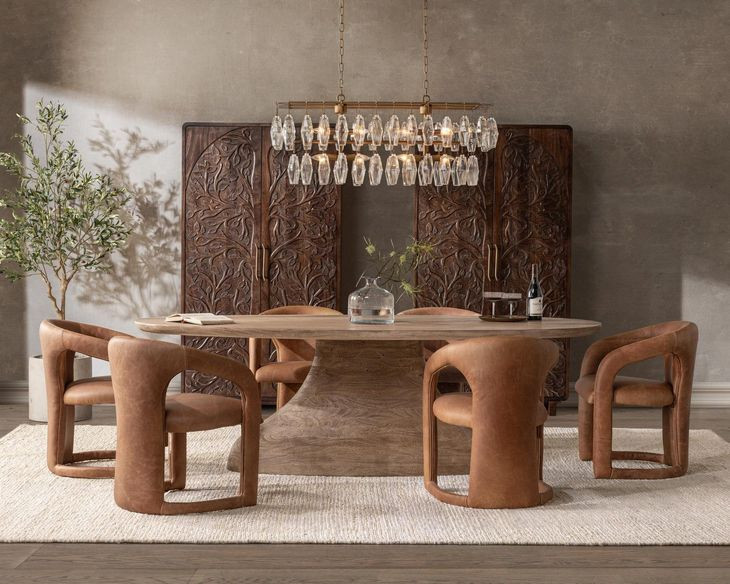 Amra Sandstone Greige 94" Oval Dining Table