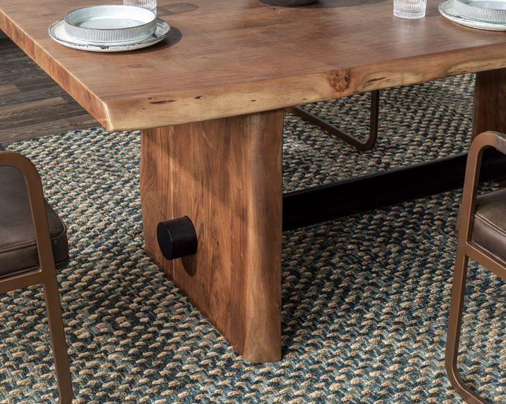 Brinton Acorn Brown and Black 80" Rectangular Dining Table