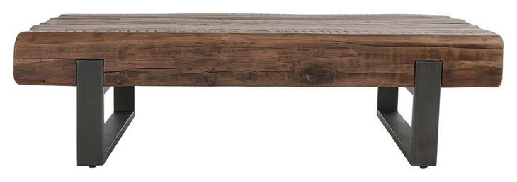 Duarte Rustic Brown and Black Rectangular Coffee Table