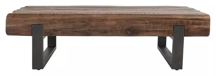Duarte Rustic Brown and Black Rectangular Coffee Table
