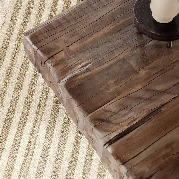 Duarte Rustic Brown and Black Rectangular Coffee Table