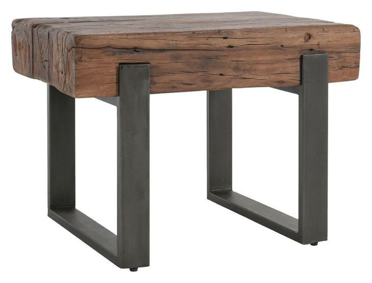 Duarte Rustic Brown and Gray Rectangular End Table