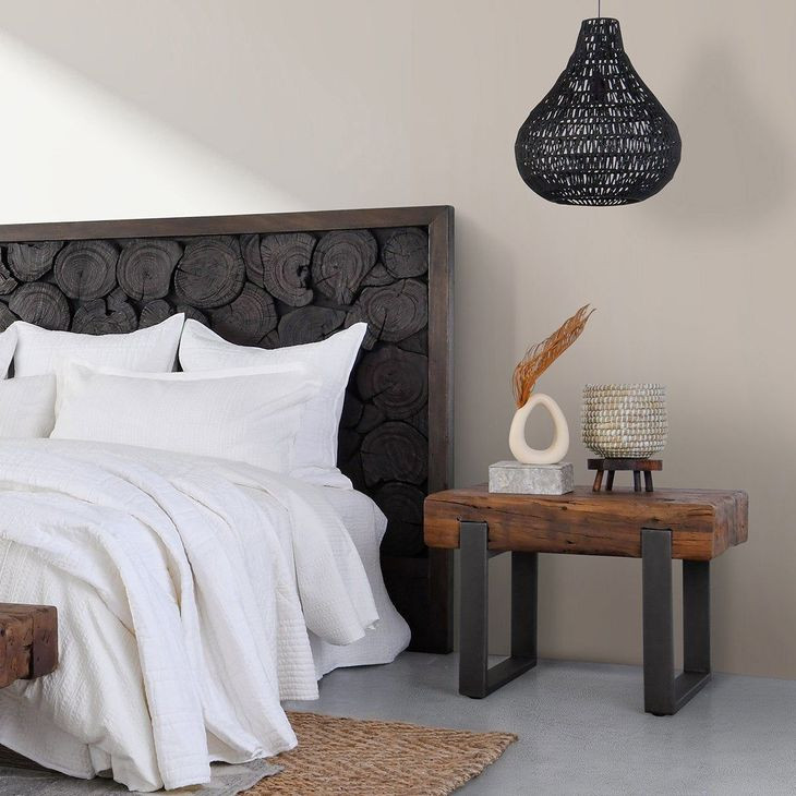 Duarte Rustic Brown and Gray Rectangular End Table